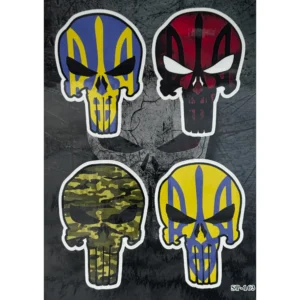 Ukrainian Punisher Skull Patriotic Stickerpack