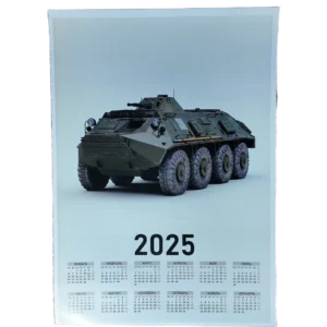 Russian 2025 calendar with patriotic propaganda design 45x35 cm