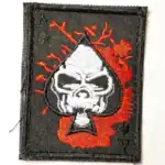 Russian ace of spades morale patch skull embroidery 8x6cm