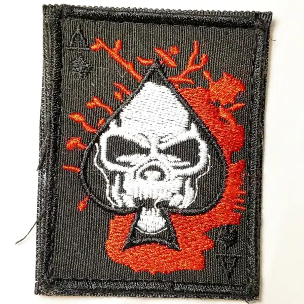 Russian ace of spades morale patch skull embroidery 8x6cm
