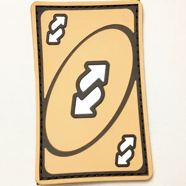 Russian UNO reverse patch PVC game meme 8x5cm