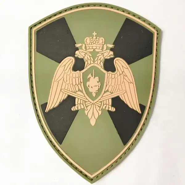DJI_20250709175453_0353_D Rosgvardiya eagle patch PVC 10×7cm, Russian National Guard official badge with detailed eagle emblem, original PVC insignia for uniforms and collections