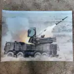 Russian Pantsir-SM Poster, missile launch, air defense system, 70x50cm