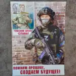 Russian Remember the Past Create the Future Poster, Z symbol, history, 70x50cm