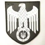 PVC Ukrainian Trident Eagle Patch 7,5×6 cm black white authentic insignia