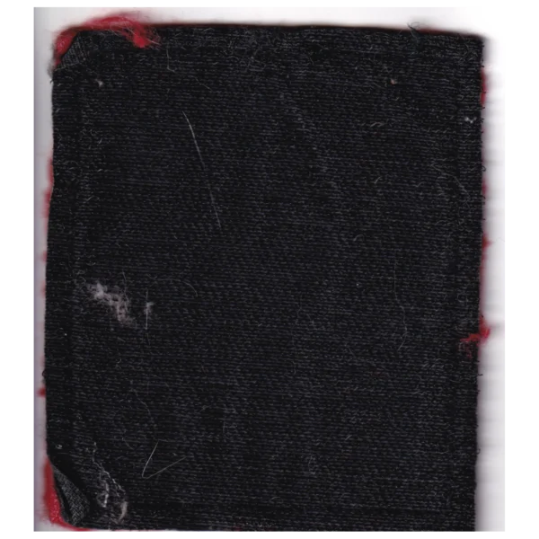 Russian Black Hussars Patch with a central skull, black cross, orange-and-black ribbon, red textile field, and hook-and-loop backing.