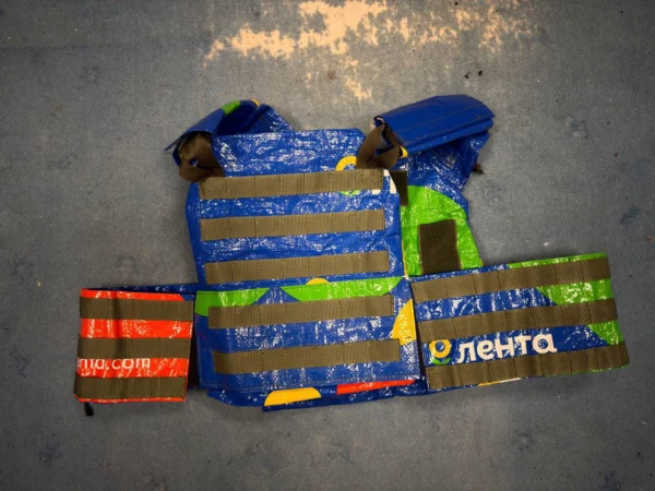 Lenta Shopping Bag Plate Carrier, custom Russian plate carrier made from Lenta supermarket bags in an Escape from Tarkov IDEA-inspired style.