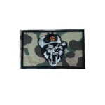 Russian Ushanka Bear Patch – Camouflage and Red Star 2 Russian Ushanka Bear Patch showing a roaring bear in a fur hat with a red star on camouflage, front view.