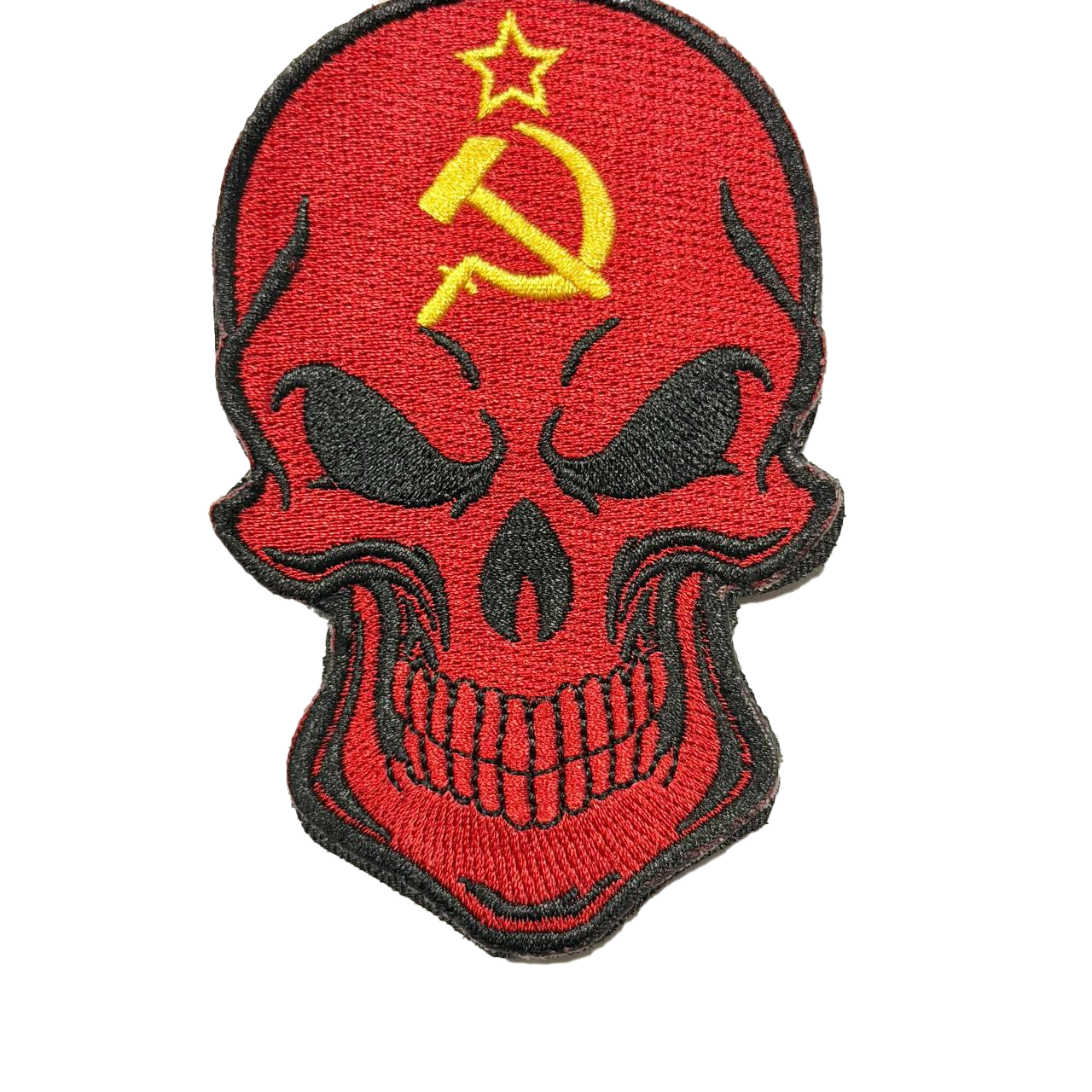Soviet Red Skull Patch – Hammer Sickle and Star 1 Soviet Red Skull Patch – Hammer Sickle and Star, front view