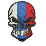 Russian Tricolor Skull Patch – Vertical White Blue Red Design 3 Russian Tricolor Skull Patch – Vertical White Blue Red Design, front view