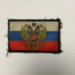 Combat Used Russian Eagle Flag Patch – Tricolor and State Emblem 3 Combat Used Russian Eagle Flag Patch – Tricolor and State Emblem, front view